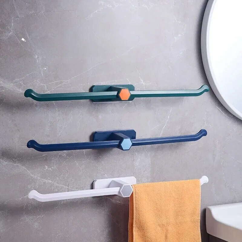 Fúrásmentes törülközőtartó egyszerű otthoni fürdőszoba egyrúd papucstartó WC műanyag tároló rendszer modern egyszerű stílus