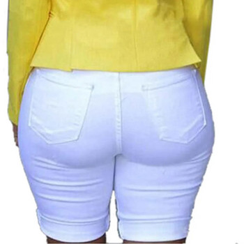 Γυναικείο σορτς με ελαστική τρύπα κοντό παντελόνι τζιν σορτς σκισμένο τζιν Vintage καλοκαιρινό παντελόνι Casual Slim Plus Size σορτς