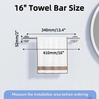 304 ράβδος πετσετών από ανοξείδωτο ατσάλι Μονό πόλο Μπάνιο για πετσέτες Μπάρα πετσετών μπάνιου 12/ 16 ιντσών πετσέτα για διακόσμηση σπιτιού μπάνιου