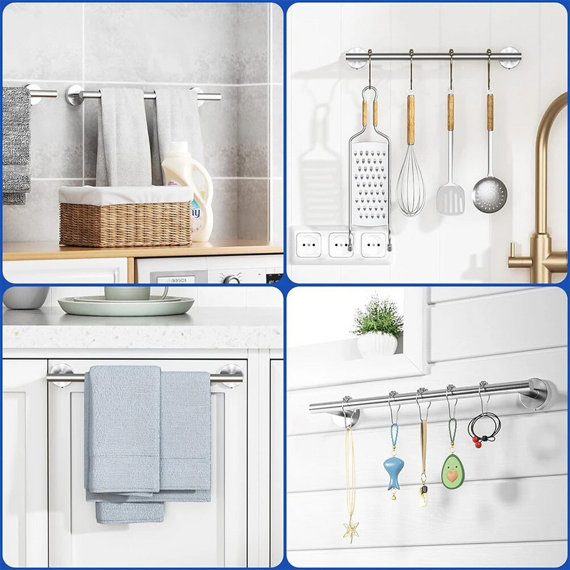 304 käterätikuivati roostevabast terasest ühe poolusega vannitoa rätikuriiul Vannitoa käterätikuivati 12/16 tolline käterätikuivati vannitoa sisekujunduseks