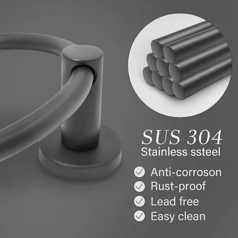 Fürdőszoba kézi törölköző tartó Kerek fürdőlepedő tartó rozsdamentes acél lyukasztó stílusú modern fürdőszoba WC konyhai tároló tartó