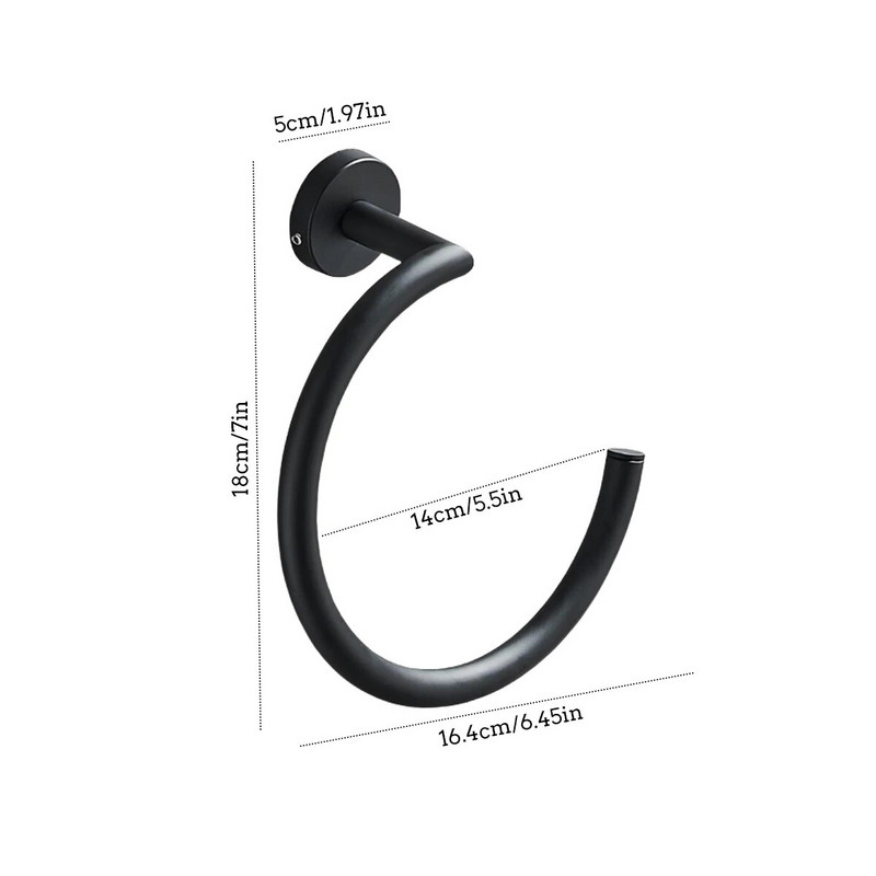 Fürdőszoba kézi törölköző tartó Kerek fürdőlepedő tartó rozsdamentes acél lyukasztó stílusú modern fürdőszoba WC konyhai tároló tartó