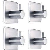 Samoljepljiva kuka, izdržljivi stalak za ručnike, set od 5 komada, zidni samoljepivi nehrđajući čelik 304, nema potrebe za bušenjem, vodootporan