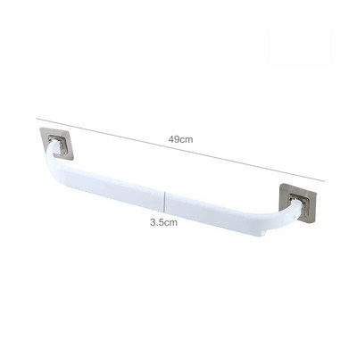 Bară de prosoape extinsă pentru baie, fără perforare Suport pentru tije dublu, montat pe perete, toaletă, suport pentru papuci cu o singură tijă, personalizabil