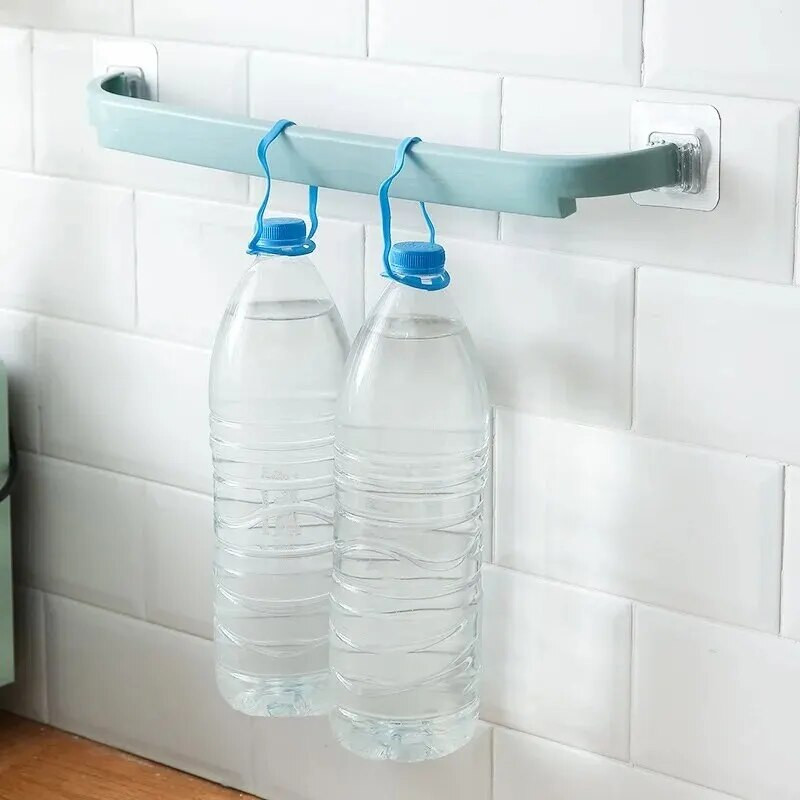 Bară de prosoape extinsă pentru baie, fără perforare Suport pentru tije dublu, montat pe perete, toaletă, suport pentru papuci cu o singură tijă, personalizabil