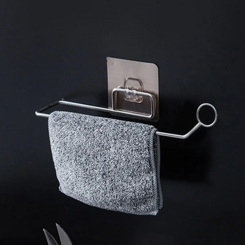 Δαχτυλίδι για πετσέτες χεριών Οργανωτής μπάνιου χωρίς διάτρηση σε ρολό χαρτί ράφι Αποθήκευση θήκη για πετσέτες Σχάρες τοίχου