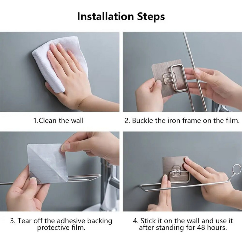 Prsten za ručnike za ruke Kupaonski organizator bez bušenja Rola papirna polica Držač za pohranu Stalci za ručnike Zidni