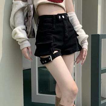 Карго дънкови къси панталони Дамски винтидж Y2k джобове Секси момичета Американски стил Нежна мода с висока талия Ежедневно улично облекло Ново универсално