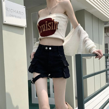 Cargo τζιν γυναικεία σορτς Vintage Y2k τσέπες Σέξι κορίτσια αμερικανικού στυλ Τρυφερή ψηλόμεση μόδα Casual streetwear Νέο παντός αγώνα