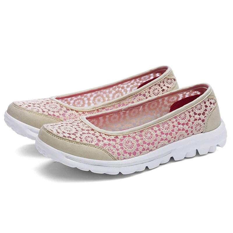 CEYANEAOWElegantne ženske cipele od čipke, šuplje prozračne vezene ravne cipele, udobne Zapatos Planos Mujer1354