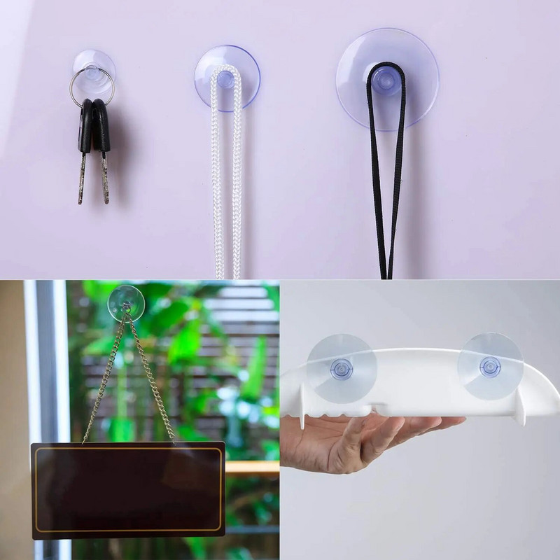 10db 20/30/40mm gombafej szívó PVC akvárium átlátszó üveg tapadó perforált átlátszó tapadókorong ablak dekor üveghez