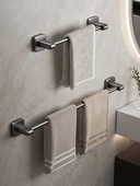 Kupaonski stalak za ručnike Vješalica za pohranu Stalak za cipele za samoljepljivi organizator Kupaonski pribor bez prostora za bušenje Aluminij