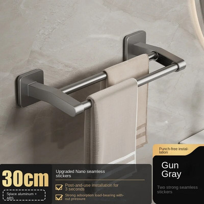 Kupaonski stalak za ručnike Vješalica za pohranu Stalak za cipele za samoljepljivi organizator Kupaonski pribor bez prostora za bušenje Aluminij