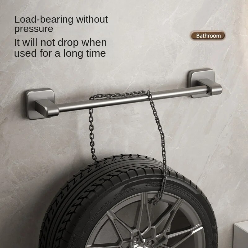 Kupaonski stalak za ručnike Vješalica za pohranu Stalak za cipele za samoljepljivi organizator Kupaonski pribor bez prostora za bušenje Aluminij