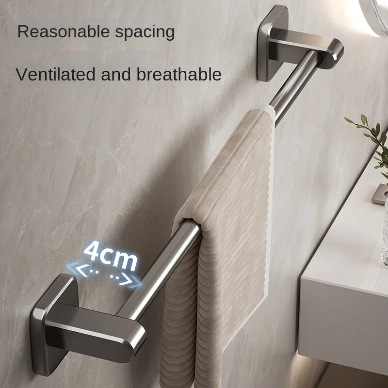 Kupaonski stalak za ručnike Vješalica za pohranu Stalak za cipele za samoljepljivi organizator Kupaonski pribor bez prostora za bušenje Aluminij