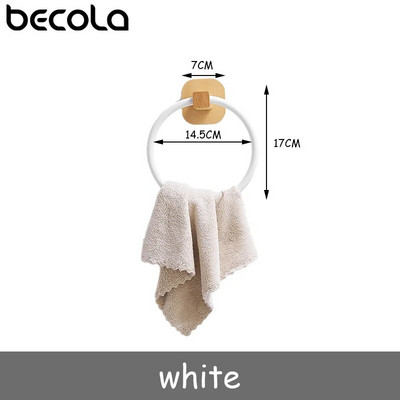 Aliuminis + medinis rankšluosčių žiedas, rankinių rankšluosčių laikiklis vonios kambariui, rankšluosčių kabykla, skirta virtuvės sieniniam laikymui.