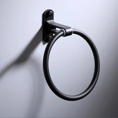 Aliuminis + medinis rankšluosčių žiedas, rankinių rankšluosčių laikiklis vonios kambariui, rankšluosčių kabykla, skirta virtuvės sieniniam laikymui.