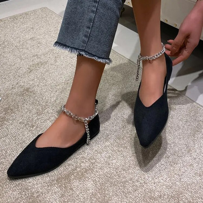 Špičasta šuplja retro nova ženska cipela Baotou s leopard uzorkom, modna svijetla antilop koža