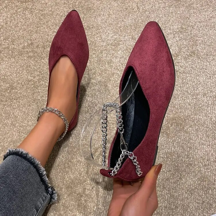 Špičasta šuplja retro nova ženska cipela Baotou s leopard uzorkom, modna svijetla antilop koža