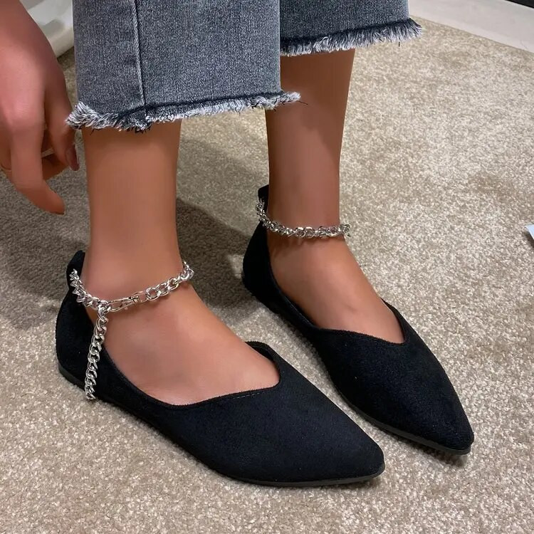 Špičasta šuplja retro nova ženska cipela Baotou s leopard uzorkom, modna svijetla antilop koža