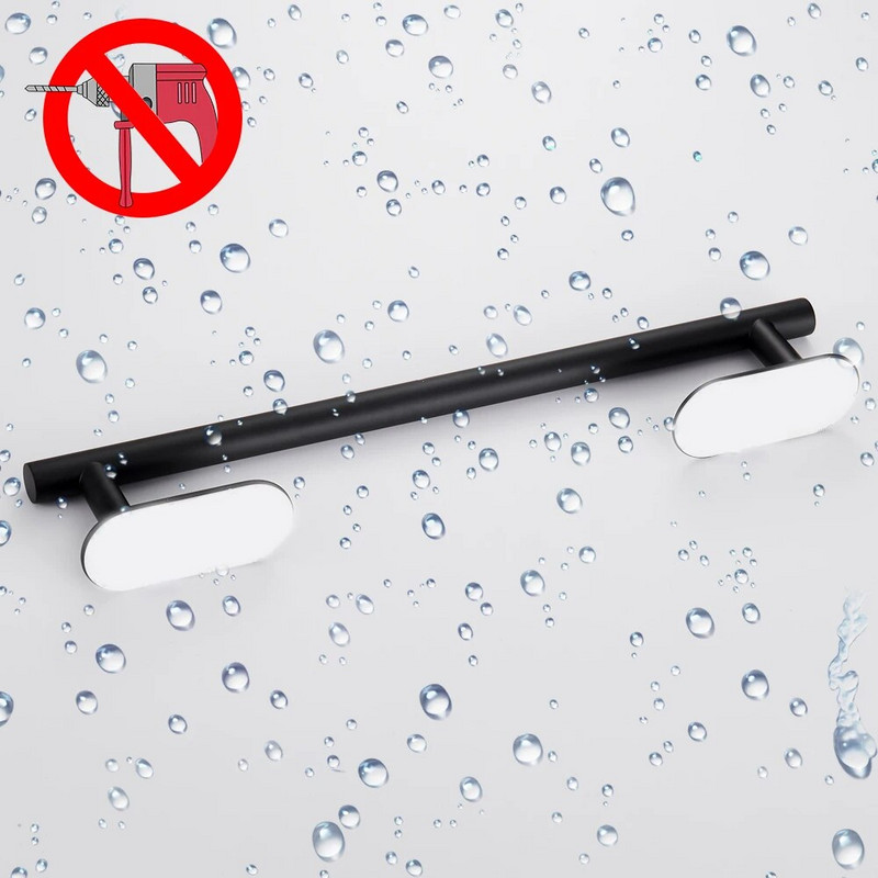 50 cm-es rozsdamentes acél fürdőszobai törülközőtartó fúrás nélkül, öntapadó falra szerelhető törölközőruha polctartó fogas otthoni fürdőkádtartó