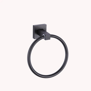 Becola черен плътен алуминиев пръстен за хавлии за хавлии за баня Хардуер за баня Държач за хавлии