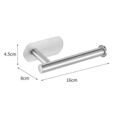 Ant sienos tvirtinamas rankšluosčių laikiklis be smūgių, nerūdijančio plieno rankšluosčių žiedas, vieno strypo kabliukas, popierinių rankšluosčių kabykla Vonios kambario priedų rinkinys