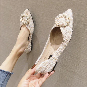 Модни остри офис дамски обувки Елегантни луксозни маркови дамски равни обувки