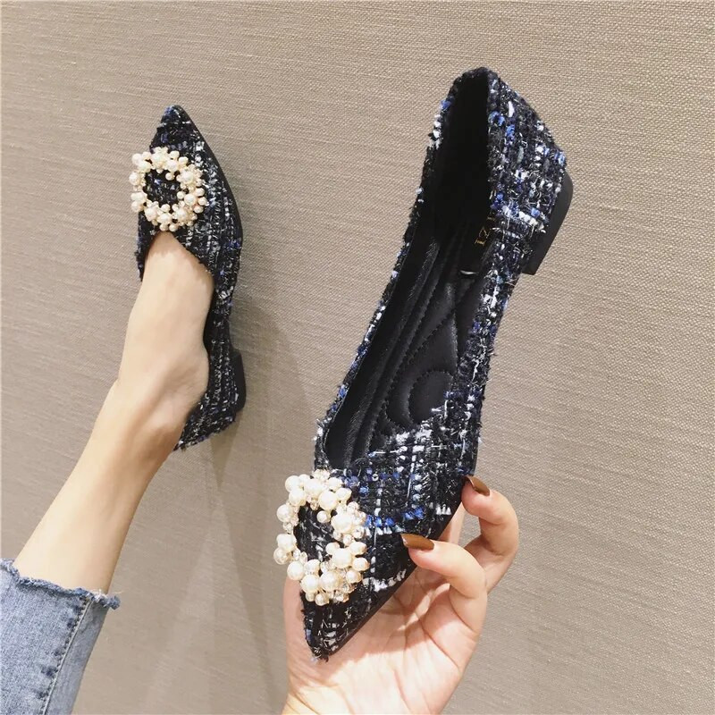 Modna uredska ženska obuća sa šiljcima Elegantne ženske ravne cipele luksuznog brenda