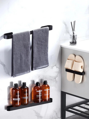 Αξεσουάρ μπάνιου Μπάρα κρεμάστρας για πετσέτες μπάνιου Αυτοκόλλητη κρεμάστρα ράφι πετσετών Κρεμάστρα ράφι μπάνιου Στήριγμα για πετσέτες στον τοίχο