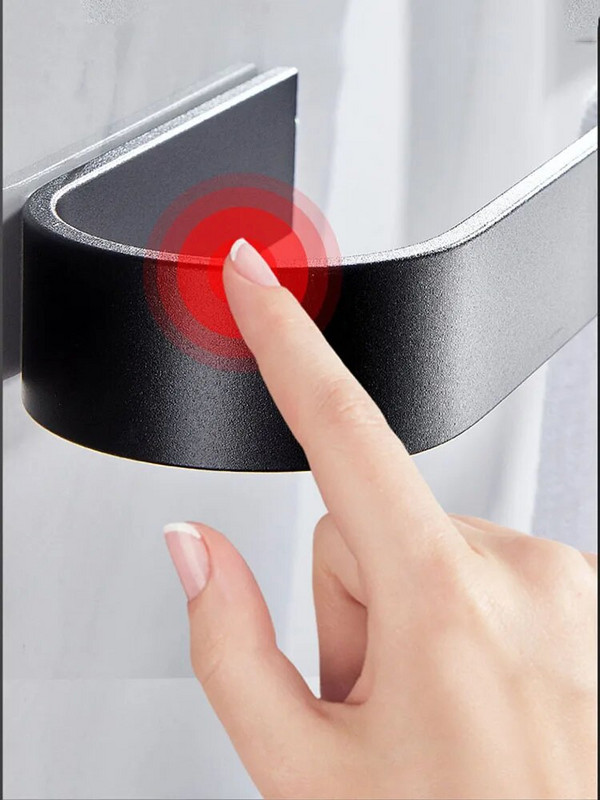 Аксесоари за баня Поставка за кърпи за баня Самозалепваща се рафт за кърпи Релса Закачалка Обков за баня Поставка за кърпи Монтиран на стена