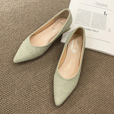 Jesenske ženske cipele s ravnim vrhom na šiljati vrh Ženske natikače Udobne ženske cipele Zelene cipele za čamac Zapatos Mujer Vc4354