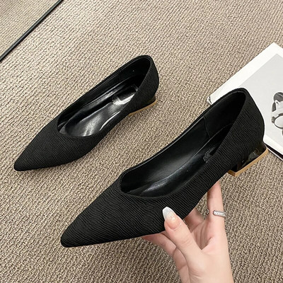 Jesenske ženske cipele s ravnim vrhom na šiljati vrh Ženske natikače Udobne ženske cipele Zelene cipele za čamac Zapatos Mujer Vc4354