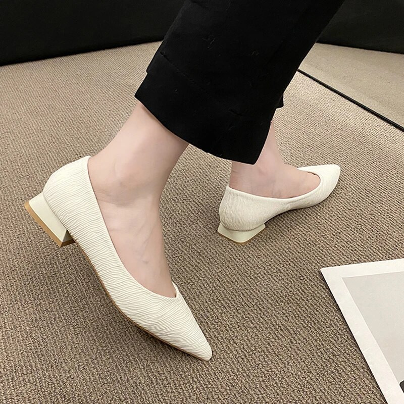 Jesenske ženske cipele s ravnim vrhom na šiljati vrh Ženske natikače Udobne ženske cipele Zelene cipele za čamac Zapatos Mujer Vc4354