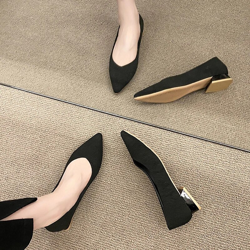 Jesenske ženske cipele s ravnim vrhom na šiljati vrh Ženske natikače Udobne ženske cipele Zelene cipele za čamac Zapatos Mujer Vc4354