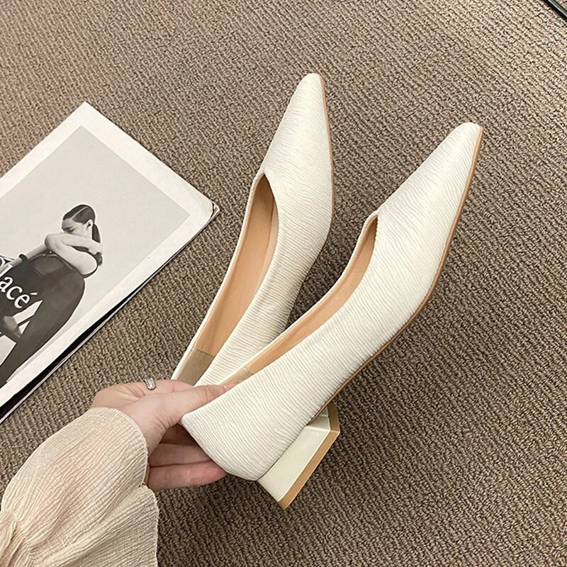 Jesenske ženske cipele s ravnim vrhom na šiljati vrh Ženske natikače Udobne ženske cipele Zelene cipele za čamac Zapatos Mujer Vc4354