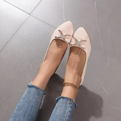 Plitke ravne kožne cipele s mašnom za žene Ljetne ravne cipele Ženske udobne i elegantne cipele na cipele Plus veličina 43