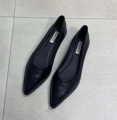 2023. Proljeće Jesen Nove ženske cipele sa šiljcima. Korejske cipele s ravnim potplatom od meke kože na guranje, udobne radne cipele s plitkim ustima, ženske