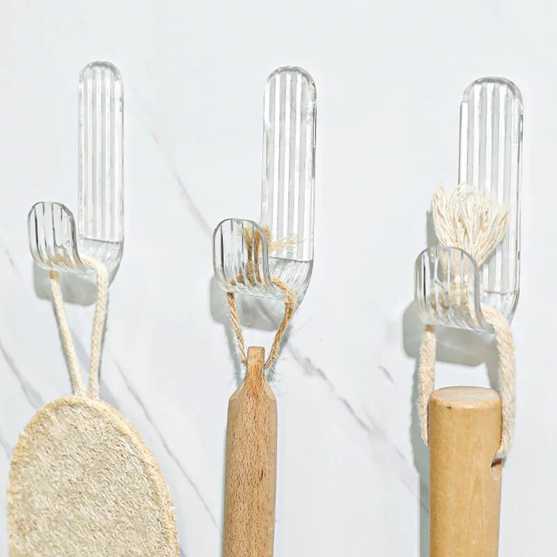 2 τμχ Γάντζοι μπάνιου Ακρυλικός γάντζος τοίχου Διαφανής γάντζος αποθήκευσης μπάνιου Γάντζος χωρίς διάτρηση Πετσέτες κλειδιού Θήκες Οργάνωση σπιτιού στον τοίχο