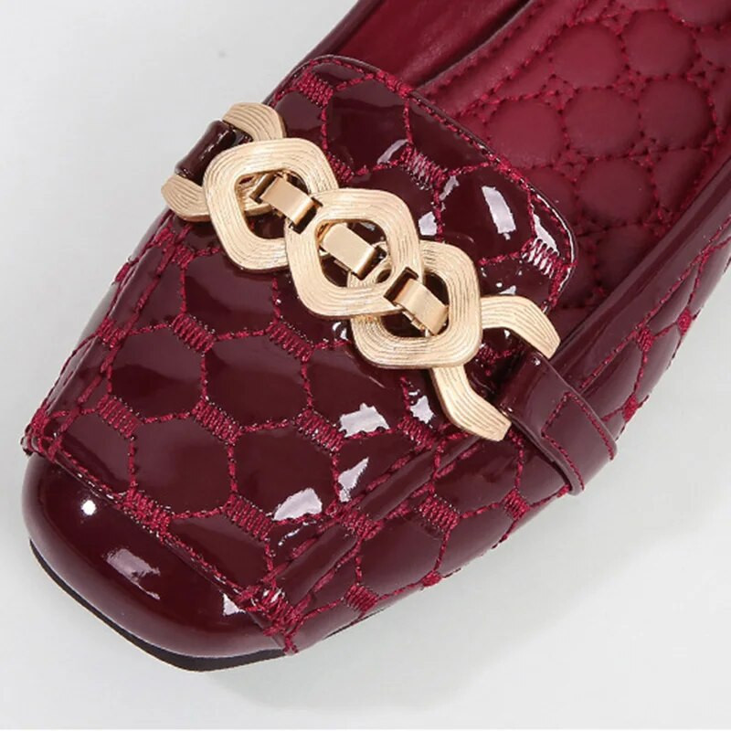 2024. Nove luksuzne ženske cipele s elegantnim četvrtastim prstima, ležerne mekane kožne ravne cipele, crvene kawaii metalne, metalne ženske opuštene Lolita mokasinke