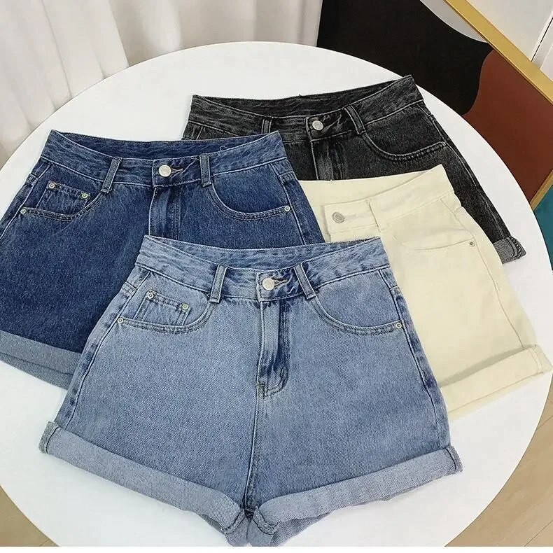 Ins Shorts Γυναικεία τζιν Vintage Summer Basic Απλό All-match Hot Sale Ψηλόμεσο Ελεύθερο Ulzzang Γυναικεία Streetwear Chic Classic