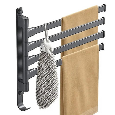 Tevékenységi törülközőtartók 180 Forgó, forgatható törölközőtartó Falra akasztható fürdőszobai törölközőtartó tartó Rozsdamentes acél 304 Rozsdamentes