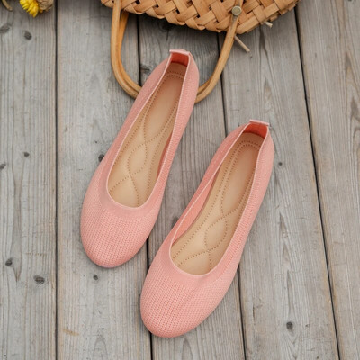 2023 High Quality Shoes Female  Round Head Women`s Flats Fashion Breathable Light Loafers Soft Bottom Mesh Ladies Shoes