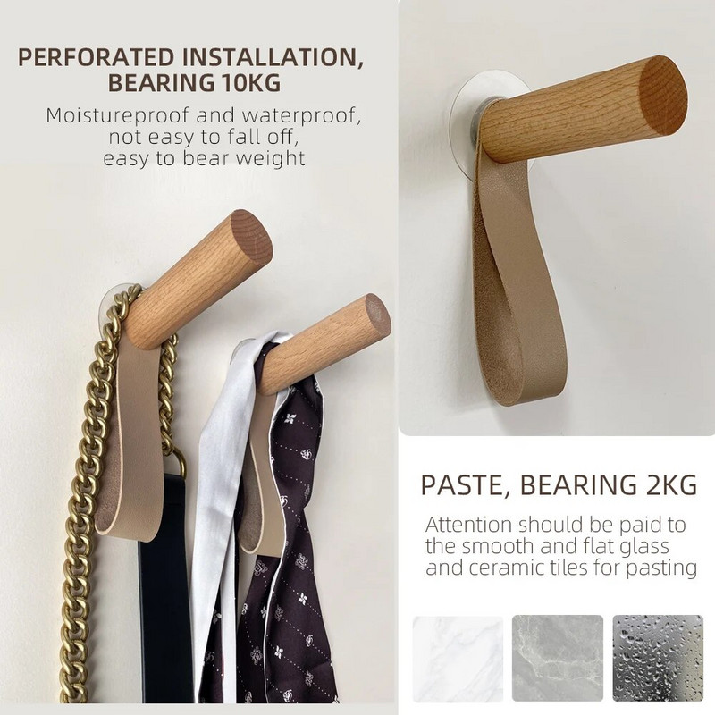 Viskóz köntös kampók Fa akasztó falra akasztható Kulcstörülköző táskák Kalap Ruhák Multifunkcionális Rack INS Euro American Decor Akasztó