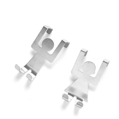 2kom/Set crtana humanoidna kuka od nehrđajućeg čelika Kuka za stražnja vrata Kuhinjski dodaci Kuka za pohranu na vratima ormarića Veleprodaja