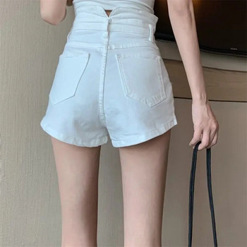 Секси дънкови къси панталони с висока талия Дамски нови дамски тънки летни тесни женски еластични къси дънки с голям размер