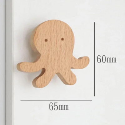 1 kom Drvene kuke Slatki sobni dekor Kukica za životinje Zidni privjesak Kukica za kapute Dekoracija doma Kukica od punog drveta Vješalica Kuhinjski pribor