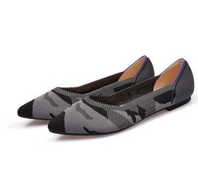 Prozračne poliesterske cipele Ženske proljetne ravne balerinke sa šiljatim prstima Ženske rastezljive pletene mokasine Ženske dnevne haljine Mokasine