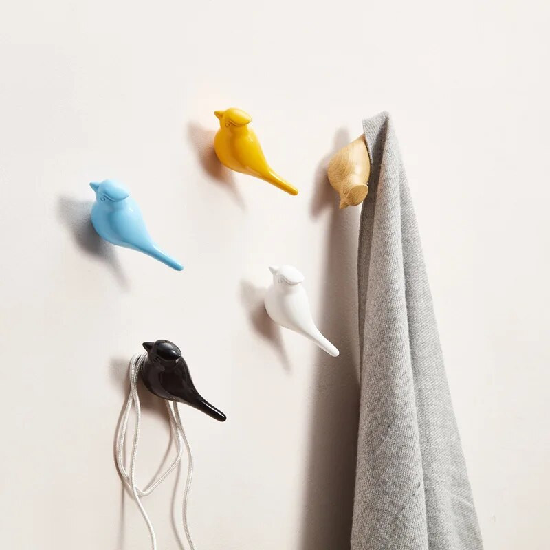 Kreativne zidne kuke Kuke za ukrase od smole za ptice Kuke za drvena zrna Vrata za spavaću sobu Kuke za životinje 3D kuka za kapute Jednozidna vješalica