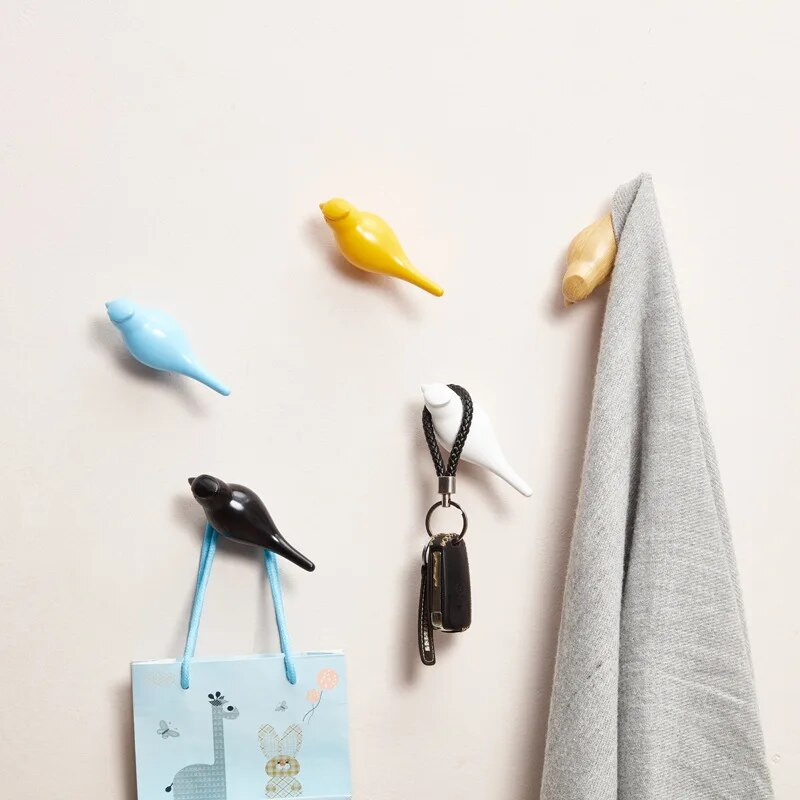 Kreativne zidne kuke Kuke za ukrase od smole za ptice Kuke za drvena zrna Vrata za spavaću sobu Kuke za životinje 3D kuka za kapute Jednozidna vješalica